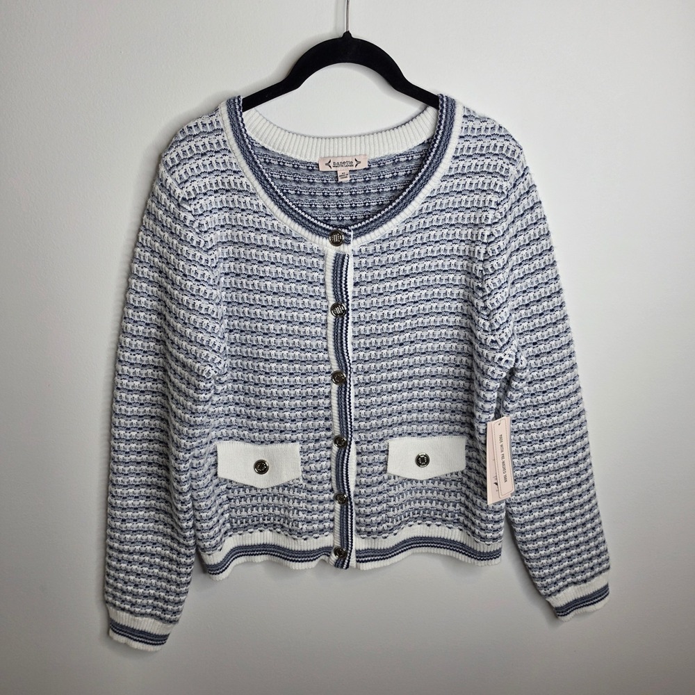 Nanette Lepore NWT Cardigan Womens Medium Textured Knit Button Front